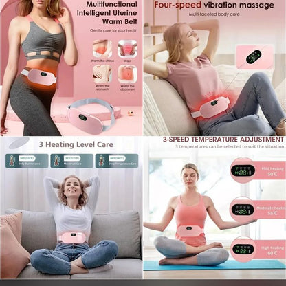 Period Cramp Relief Belt – Soothing Heat & Vibration Therapy for Menstrual Pain